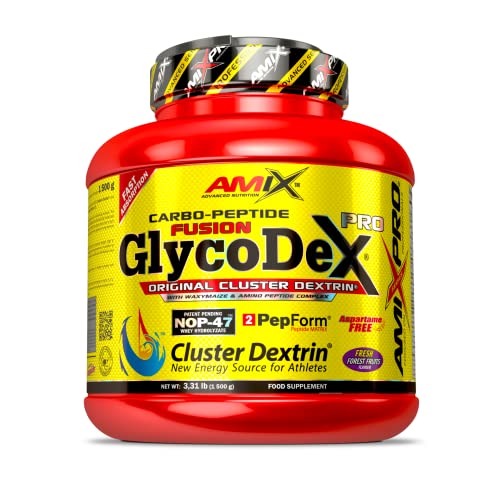 AMIX - Bebida Energética - GlycodeX Pro en Formato de 1,5 kg - Ayuda a Mejorar el Rendimiento y la Recuperación Muscular - Sabor a Frutas del Bosque