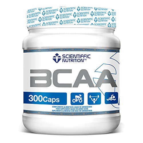 Scientiffic Nutrition - BCAA, Aminoácidos Esenciales Ramificados en Polvo en Proporción 2:1:1, Mejora la Recuperación Muscular y el Aumento de Masa Muscular - 300 Cápsulas.