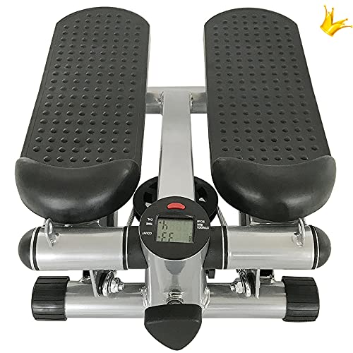 Anth Mini Stepper Twister Stepper con Power Ropes, Stepper para casa, Step Fitness Equipos ajustables con pantalla LCD para entrenamiento interior, 2 en 1 para casa, peso máximo del usuario 100 kg