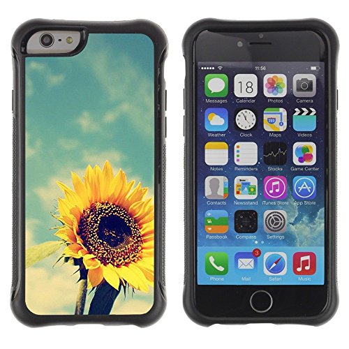 LASTONE PHONE CASE / Suave Silicona Caso Carcasa de Caucho Funda para Apple Iphone 6 / sunflower yellow vignette summer