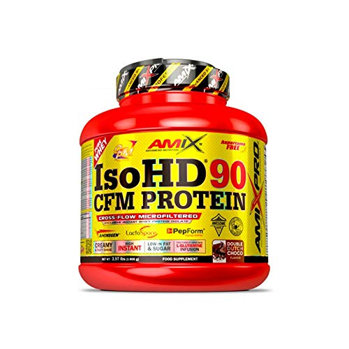 AMIX - Proteína Aislada de Suero en Polvo - Iso HD 90 en Formato de 1,8 kg - Ayuda a Aumentar la Masa Muscular - Mejora el Rendimiento Muscular - Proteína de Rápida Absorción - Sabor Doble Chocolate