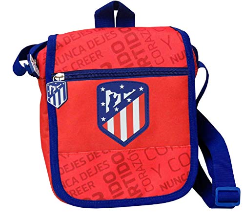 Atlético de Madrid, Bandolera con Cremallera, Producto Oficial Atlético de Madrid, Color Rojo (CyP Brands)