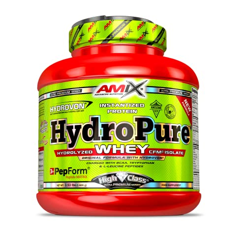 Amix - Hydropure Whey CFM - Suplemento Alimenticio - Mejora del Rendimiento - Contiene Aminoácidos Bcaa - Glutamina en Polvo - Nutrición Deportiva - Sabor a Vainilla - Bote de 1,6 Kg