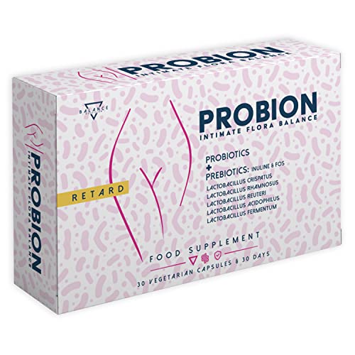 PROBION | Probioticos Mujer | Equlibrio Flora Intima | Suplemento Alimenticio con Probióticos y Prebióticos Combinados | Promueve una Flora Bacteriana Vaginal Saludable | 30 Comprimidos