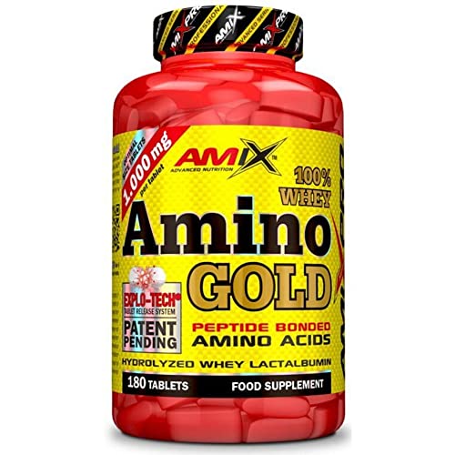AMIX - Suplemento Alimenticio Whey Amino Gold en 180 Tabletas - Ayuda a Evitar la Degradación Muscular - Contribuye al Aumento de Masa Muscular - Proteína de Suero de Leche