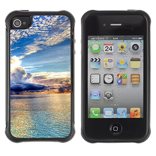LASTONE PHONE CASE / Suave Silicona Caso Carcasa de Caucho Funda para Apple Iphone 4 / 4S / Nature Beautiful Forrest Green 98