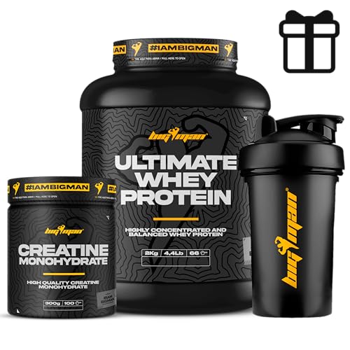 Pack BigMan Ultimate Whey Proteína 2kg (Sandia) + Creatina 300Gr + Shaker 