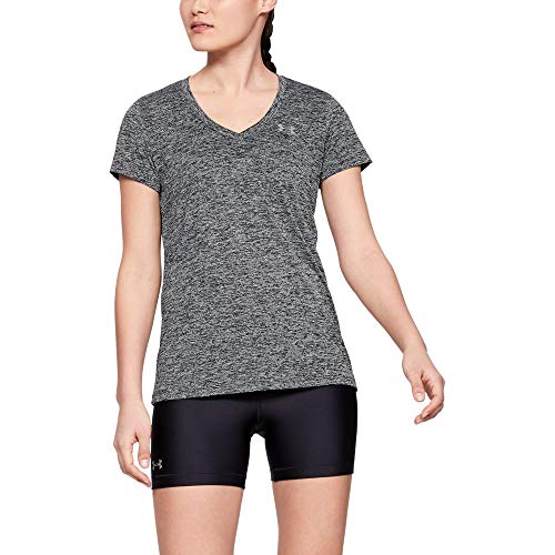 Under Armour Tech Ssv - Twist Camiseta, Negro (Black/Metallic Silver 001), XS Mujer