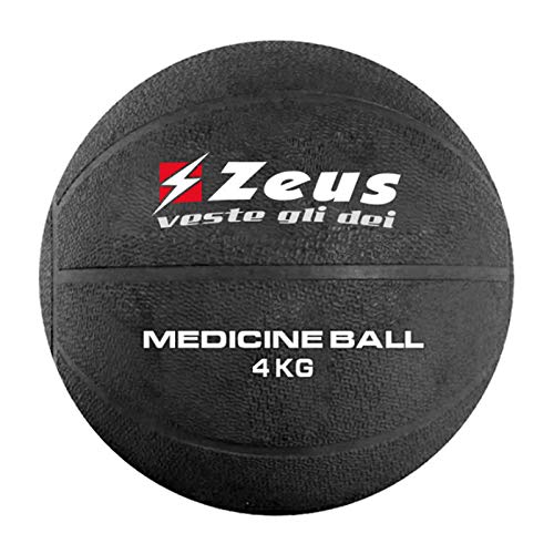 Zeus, Balón medicinal 1-2-3-4-5 kg para gimnasio, entrenamiento, fitness, body building, Hombre, BIANCO, 1 KG.