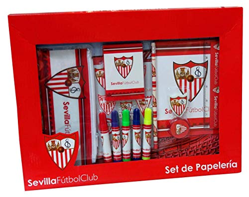 Sevilla Fútbol Club, Set de Papelería de 20 Piezas, Vuelta al Cole, Producto Oficial Sevilla Fútbol Club (CyP Brands)