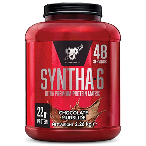 BSN Syntha 6 Proteína en Polvo Ultra-Premium para el Crecimiento y la Reparación Muscular, Bajo en Azúcar y Rico en Proteínas, Sabor Batido de Chocolate, 48 Porciones, 2,26 kg