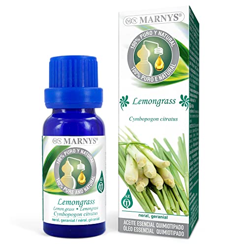 Marnys Aceite Esencial Lemongrass - 100% Puro Quimiotipado - Imprescindible para Tus Recetas de Comida Asiática - Botella 15 Ml 50 g