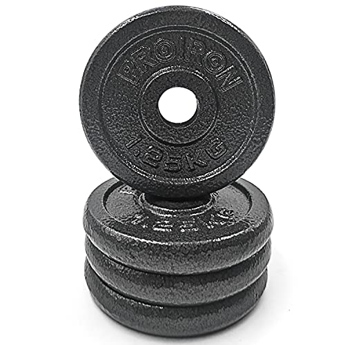PROIRON Discos Pesas, Ø25mm - Hierro Fundido Placas de Discos Peso para Pesas y Mancuernas 1.25kg 2.5kg 5kg 10kg