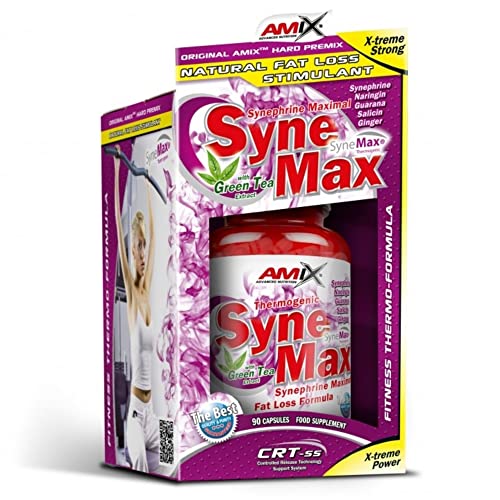 AMIX - Suplemento Alimenticio - Synemax en Formato de 90 Cápsulas - Contiene Cafeína y Jengibre - Ayuda a Controlar el Peso - Aumento de la Masa Muscular Libre de Grasa