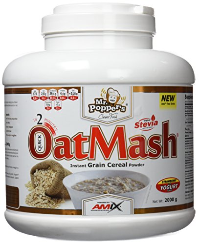 AMIX - Suplemento Alimenticio - OatMash en Formato de 2 kilos - Gran Aporte Nutritivo y Saciante - Mejora el Rendimiento Deportivo - Sabor a Fresa-Yogur