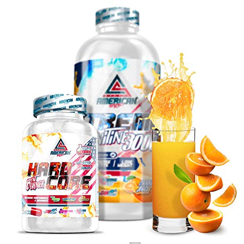 AS American Suplement | Pack L-Carnitina + HardCore Fat Burner | 1 litro | Naranja | Combinación que Ayuda a Definir Músculo, Perder Peso y Reducir el Apetito