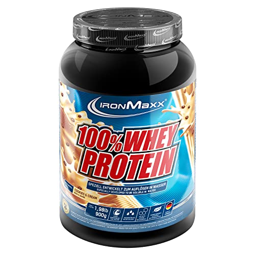 IronMaxx 100% Proteína de suero en polvo - galletas & crema bote de 900g| proteína en polvo a base de proteína de suero de leche soluble en agua, reducida en azúcar
