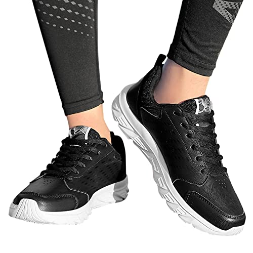 Zapatillas deportivas para hombre, color negro, transpirables, suaves, cómodas, para caminar, para correr, a prueba de golpes, a la moda, para gatear, para correr, para fitness,