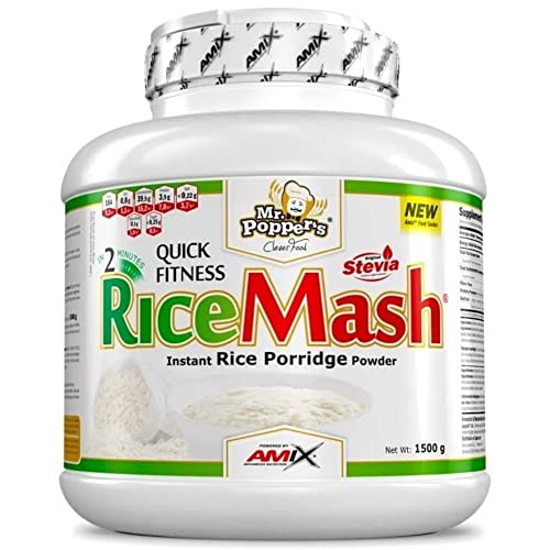 AMIX - Suplemento Alimenticio - RiceMash en Formato de 1,5 kilos - Gran Aporte Nutritivo y Saciante - Contenido Rico en Carbohidratos - Sabor a Crema de Cacahuete