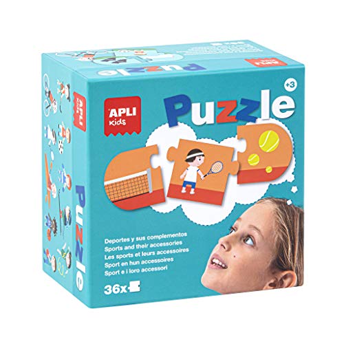 APLI Kids - Deportes y Complementos Puzle, 36 Piezas, Multicolor, 17239