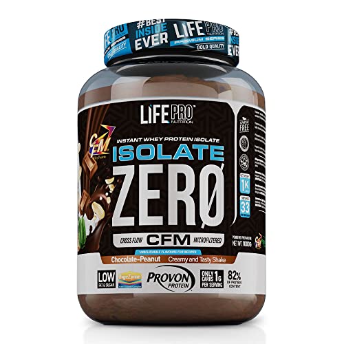 Life Pro Isolate Zero 1Kg | Alimento Deportivo de Proteína de Suero Aislada, Suplemento para Mejora y Crecimiento del Sistema Muscular, Aumenta Resistencia | Contiene todos los aminoácidos esenciales.