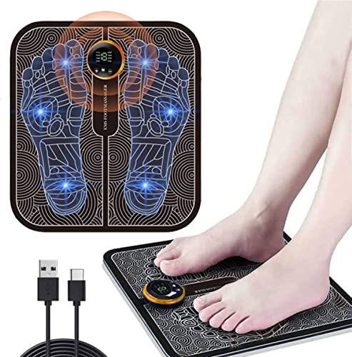 Masajeador de pies, alfombrilla de masaje de pies eléctrica, estera estimulante muscular, masajeador portátil, masajeador eléctrico de pies, USB EMS Pad Diseño portátil