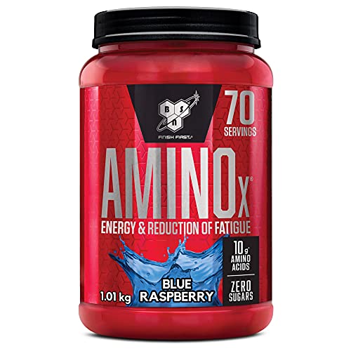 BSN Nutrition Suplemento Amino X con Vitamina D, Vitamina B6 y Aminoácidos, Sabor Frambuesa Azul, 70 Porciones, 1 kg